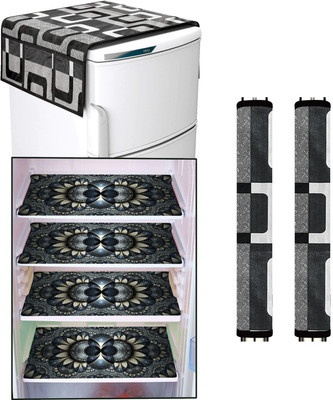 LooMantha Refrigerator  Cover(Width: 55 cm, Black)