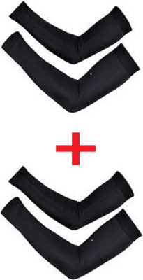 NJ FITTY Cotton Arm Sleeve For Boys & Girls(Free, Black)