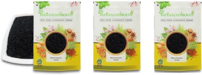 IndianJadiBooti Black Sesame Seeds, 3 Packs of 900 Grams Seed(2700 g)