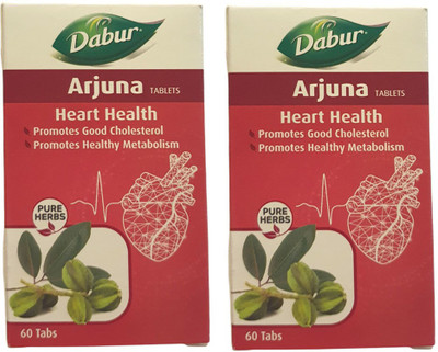Dabur ARJUNA TABLET HEART HEALTH 60TABLET PACK OF 2(Pack of 2, 120 Tablets)