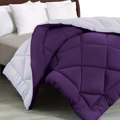 JAIPUR FABRIC Solid Double Comforter for  Heavy Winter(Microfiber, Purple Light Grey)
