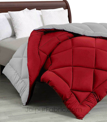 JAIPUR FABRIC Solid Double Comforter for  Heavy Winter(Microfiber, pink-Off White)