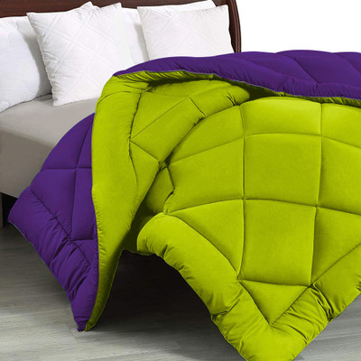 JAIPUR FABRIC Solid Double Comforter for  Heavy Winter(Microfiber, Purple Green)
