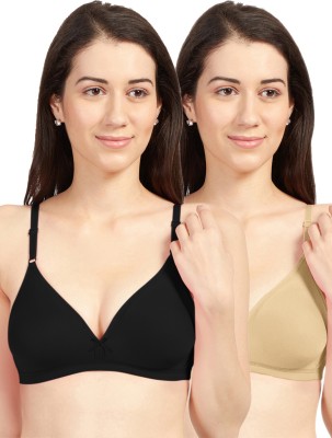 Sonari Women Everyday Non Padded Bra(Beige, Black)