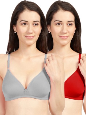 Sonari Omania Women Plunge Non Padded Bra(Red, Grey)