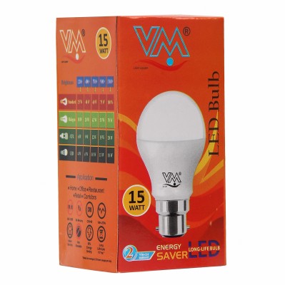 VM 15 W Round B22 LED Bulb(White, Pack of 3)