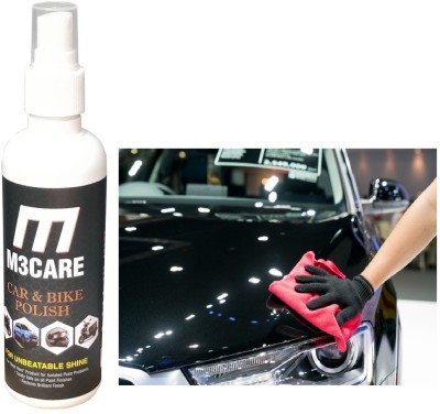 M3CARE Liquid Car Polish for Bumper, Chrome Accent, Dashboard, Exterior, Leather, Metal Parts(200 ml, Pack of 1)