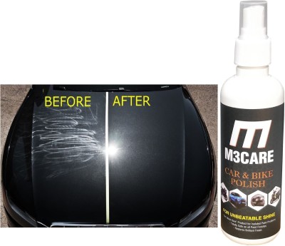M3CARE Liquid Car Polish for Metal Parts, Leather, Exterior, Dashboard, Chrome Accent, Bumper(200 ml, Pack of 1)