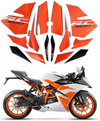 BR BULL Sticker & Decal for Bike(White, Orange)