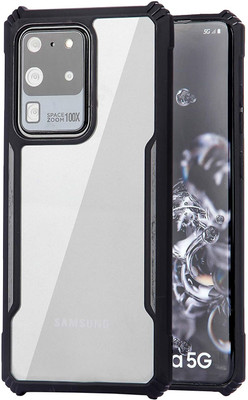 SMARTPOCKET Back Cover for SAMSUNG Galaxy S20 Ultra(Transparent, Black, Shock Proof, Pack of: 1)