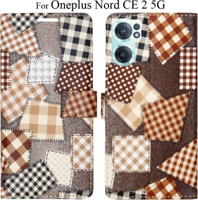 MYSHANZ Flip Cover for OnePlus Nord CE2 5G(Brown, Magnetic Case)