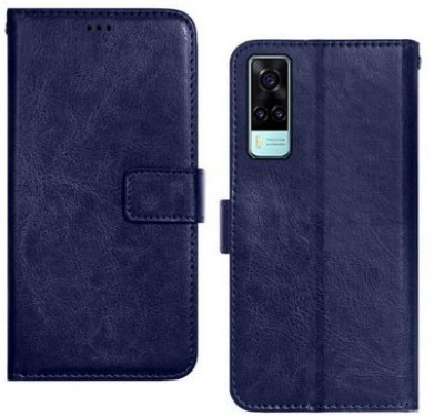 Aarnov Flip Cover for Vivo Y31(Blue, Dual Protection)