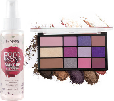 MARS 9 Eyeshadow & Highlighter Blusher Bronzer Need & Rose Makeup Fix Spray Primer(2 Items in the set)