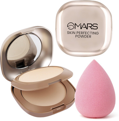 MARS Skin Perfecting Glow Compact Powder & Makeup Sponge & Beauty Blender(2 Items in the set)