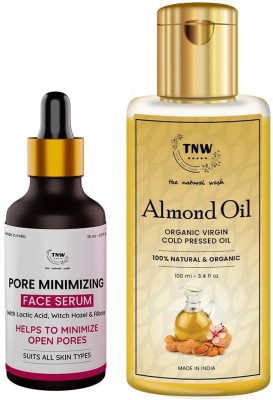 TNW - The Natural Wash Skincare Combo with Almond Oil & Pore Minimizing Face Serum | For Moisturizing Skin & Minimizing Open Pores(2 Items in the set)