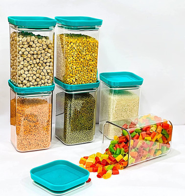 CLOUDHEAD Plastic Grocery Container  - 1200 ml(Pack of 6, Blue)