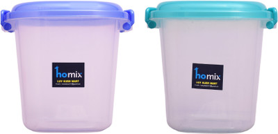 Homix Plastic Grocery Container  - 10 L(Pack of 2, Green, Blue)