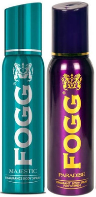 FOGG Regular Deo Combo Pack of 2 (Majestic + Paradise 240 ml) Body Spray Deodorant Spray  -  For Men & Women(240 ml, Pack of 2)