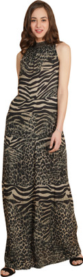 TSM Women A-line Black Maxi/Full Length Dress