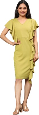 signagraph Women Bodycon Yellow Dress