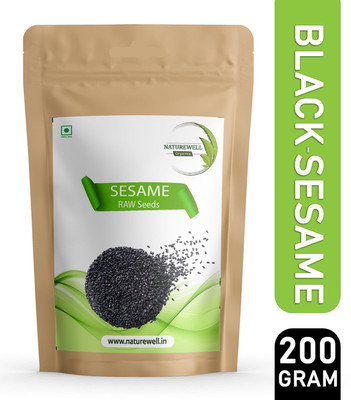 Naturewell Organics Black Sesame Seeds Fresh and Natural |Kaale Til| Kali Till| Sesame Seed Black Sesame Seeds(200 g)