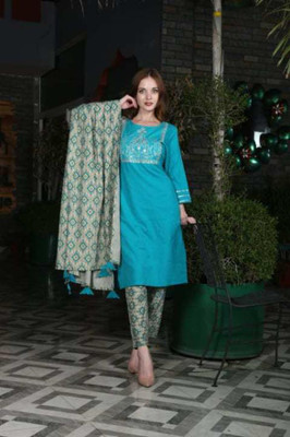 vquality Women Kurti Pant Dupatta Set