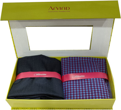 Arvind Cotton Blend Solid, Checkered Shirt & Trouser Fabric