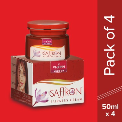 VI-JOHN Saffron Fairness Cream - Advanced, 50g (Pack Of 4)(200 g)