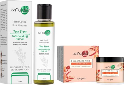 Skinatura Tea Tree Anti-Dandruff Hair Oil (110ml) & Skin Whitening Day Cream (100gm) Hair Oil(210 ml)