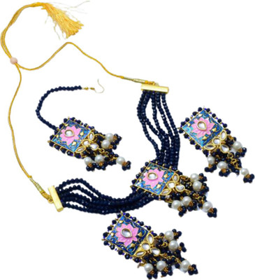 Dsara Creations Brass Blue Jewellery Set(Pack of 1)