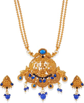 Angel In You Brass Gold-plated Blue Jewellery Set(Pack of 1)