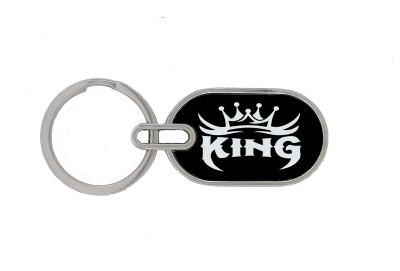 TRAQ KING ENGRAVED ROUND METAL KEYCHAIN Key Chain