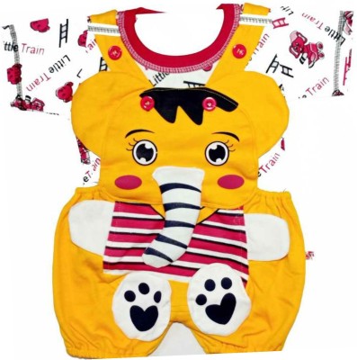 Classic Premium Baby Boys & Baby Girls Party(Festive) Shirt Dungaree(Yellow)