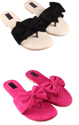 Purple Flamingo Girls Slip-on Flats(Multicolor , 8-9 Year)