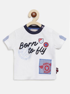 Chicco Baby Boys Printed Pure Cotton Regular T Shirt(White, Pack of 1)