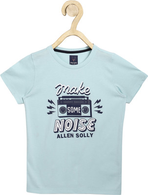ALLEN SOLLY Boys Printed Polo T-shirt with Applique | Allen Solly Boys Applique Pure Cotton T Shirt(Orange, Pack of 1)
