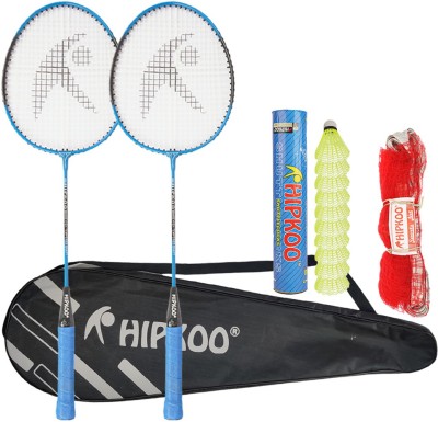 Hipkoo Sports ENTIRE (2 Racket, Pack Of 10 Shuttlecocks and Net) Badminton Kit