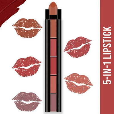 YAWI Velvet Matte Ultra Smooth 5 in 1 Lipstick Multi Shades(Multi shades, 12.1 g)