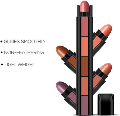 YAWI 5 in 1 super matte different colors creamy lipstick(Multi shades, 12.3 g)