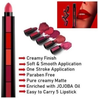 YAWI Velvet Matte Ultra Smooth 5 in 1 Lipstick(Multi shades, 12.1 g)