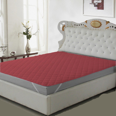 Luxurious Life Elastic Strap King Size Stretchable Mattress Cover(Maroon)