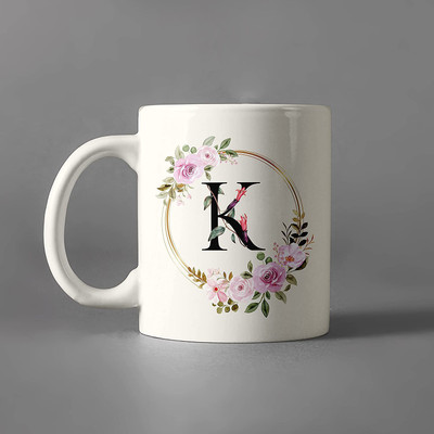 The Sanaatan Store Birthday Gift, 'K' Alphabate, Gift For Brother, Sister, Friend Ceramic Coffee Mug(320 ml)