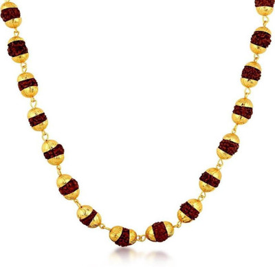 kripa Golden 18kt Rudraksha mala for men/women Gold-plated Plated Alloy Chain Gold-plated Plated Wood Chain