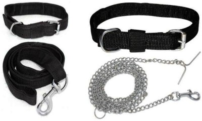 havish Dog Collar & Leash(Medium, BLACK)