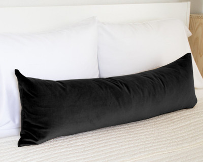 Softlife Microfibre Body Pillow Pack of 1 Solid Velvet Body Microfiber Pillow Cushion For Side Sleepers And Pregnancy 20x55 Inch(Black)