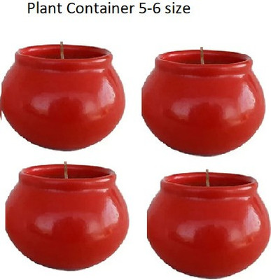 OriginalCeramics ceramic pot Small Matki Pot Plant Container Set(Pack of 4, Ceramic)