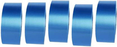 Kuber Selection Pack of 5 Pcs Blue Plastic Curling Ribbon For Party Balloon 1 Inch 10 mtr Each Blue PP (Polypropylene) Ribbon(Pack of 5)