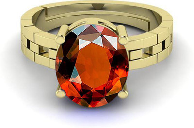 Pranjal Gems Original 7.25 Ratti 6.60 Ct Garent Gomed Gem Stone Ring With Leb Certificate Brass Garnet Ring