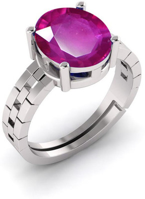 Pranjal Gems Original 12.25 Ratti 11.60 Ct Manik Ruby Gem Stone Ring With Leb Certificate Brass Ruby Ring