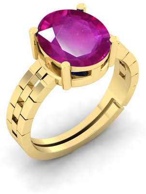 RSPR Brass Ruby Gold Plated Ring
